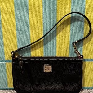 Dooney & Bourke Black Wristlet with Gold Accents